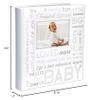 Malden International Designs 4x6 Horizontal 2 Up Baby Photo Album White Book Bound Memo Writing Areas Hard Cover 3.5 x 5 Front Cover Photo Pocket view 4