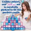 Little Pi 102pcs Frozen Princess Castle Magnetic Tiles Building Blocks - 3D Diamond Blocks, STEM Educational Toddler Toys for Pretend Play, 4 Year Old Girl Birthday Gifts Kids Ages 3 5 6 7 8 - Blue view 2