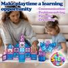 Little Pi 102pcs Frozen Princess Castle Magnetic Tiles Building Blocks - 3D Diamond Blocks, STEM Educational Toddler Toys for Pretend Play, 4 Year Old Girl Birthday Gifts Kids Ages 3 5 6 7 8 - Blue view 4