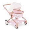 LullaBaby BABI by Battat  Baby Doll Double Stroller Mini Gold Stars  Foldable Canopy, Swivel Wheels, Storage Basket  Pink Carriage Fits Twin 14-inch Dolls  Childrens Toys for Kids Ages 3+ view 1