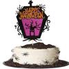 1 PCS Happy Halloween Cake Topper - Assembled Glitter Ghost Tree Tombstone Cake Pick for Theme Birthday Party Decorations Supplies view 1