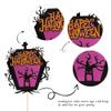 1 PCS Happy Halloween Cake Topper - Assembled Glitter Ghost Tree Tombstone Cake Pick for Theme Birthday Party Decorations Supplies view 3