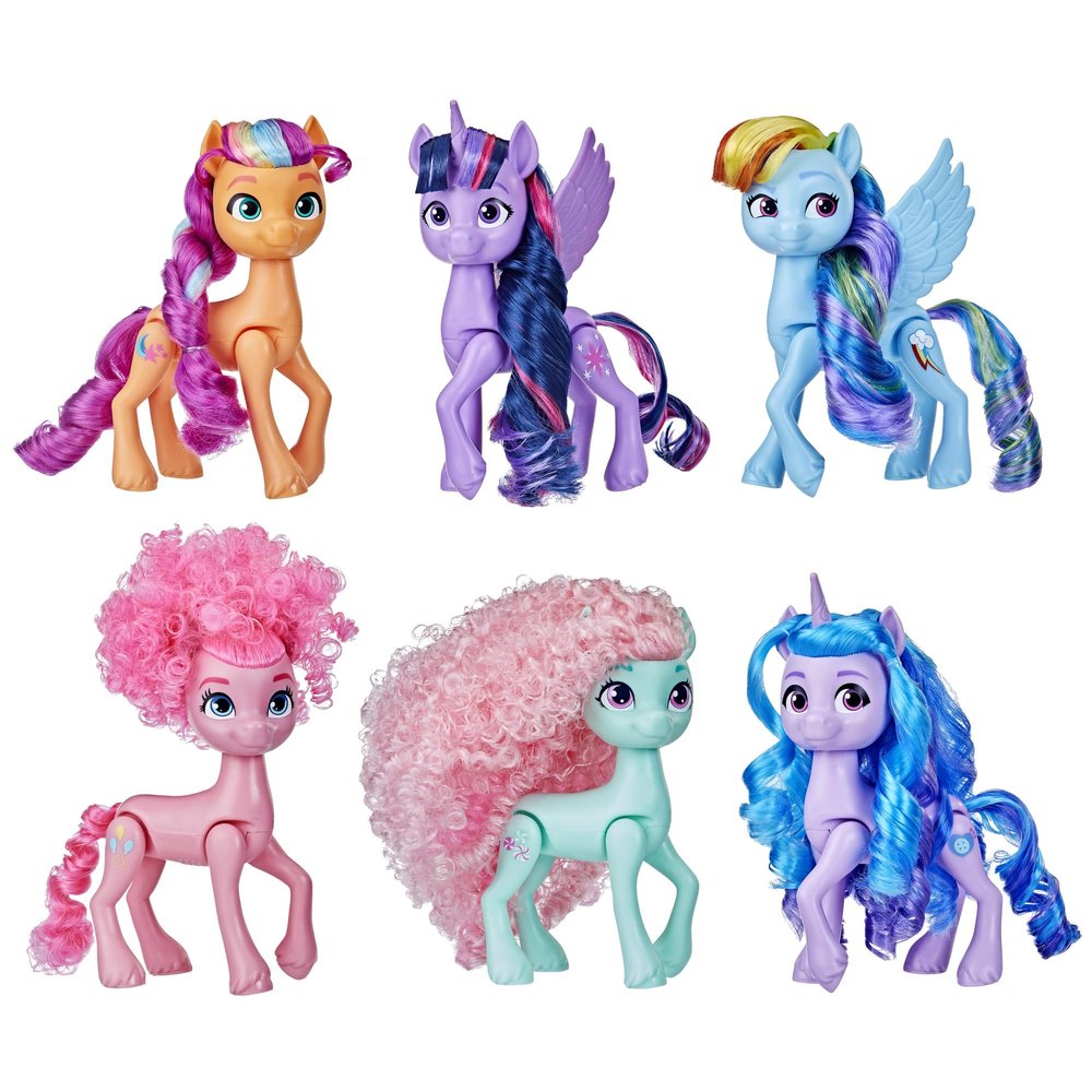 My Little Pony Dolls Rainbow Celebration, 6 Pony Figure Set, 5.5-Inch Dolls, Toys for 3 Year Old Girls and Boys, Unicorn Toys (Amazon Exclusive)