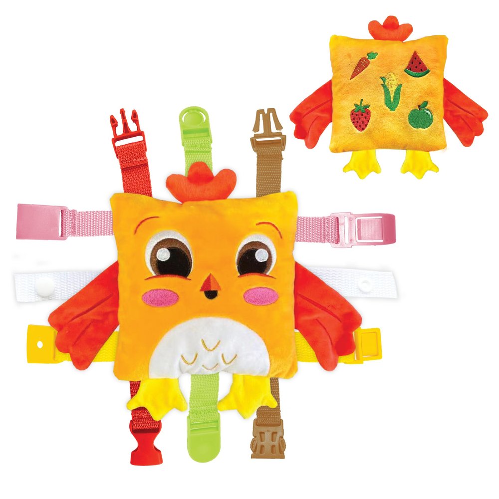 Buckle Toys - BokBok Chicken - Learning Activity Toddler Plane Travel Essential Toy - Develop Motor Skills and Problem Solving