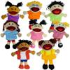 4E's Novelty Multicultural Hand Puppets for Kids - 8 Pack with Movable Mouth, Bulk Soft Plush Puppets for Kids Ages 4-8, for School Home Theater Shows, Teachers Classroom Supplies view 1