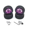 BAIJAC Compatible with WLtoys/ WPL Model/ MN Model/ LC /HL etc. RC Car Metal Upgrade Modified Parts Set of Wheels & Tires Multiple ( Color : Purple ) view 1