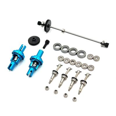 1/28 284131 K979 K989 K999 RC Car Metal Upgrade Parts, Gear, Differential, Drive Shaft and Other Modification Kits ( Color : Blue )