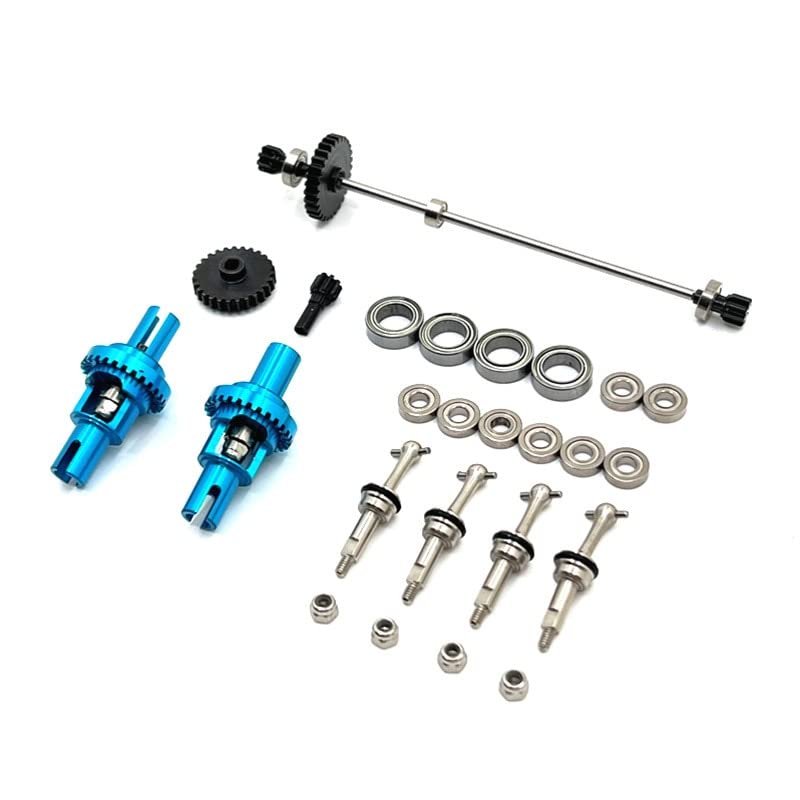 1/28 284131 K979 K989 K999 RC Car Metal Upgrade Parts, Gear, Differential, Drive Shaft and Other Modification Kits ( Color : Blue )