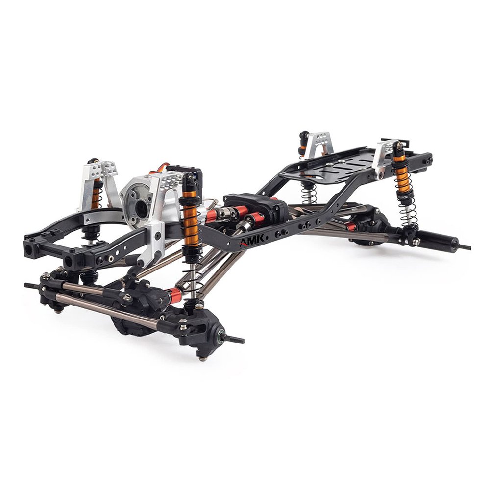 RC Frame 313mm Wheelbase Metal Chassis Frame with 2 Speed Transmission Reversed Front Axle for 1/10 RC Crawler Axial SCX10 II 90046 EX86100