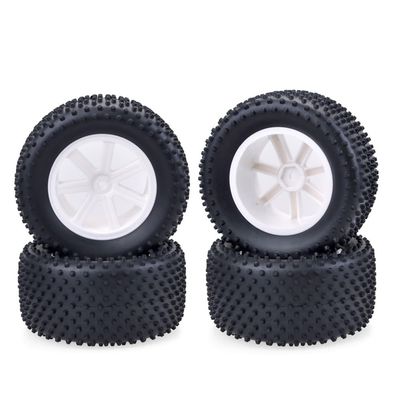 4PCS 110mm Small Nail Tires Wheels 12mm Hub Hex for 1/10 ZD Racing Tamiya DHK 8135 Wltoys RC Desert Buggy Short Course Truck Car ( Color : White )