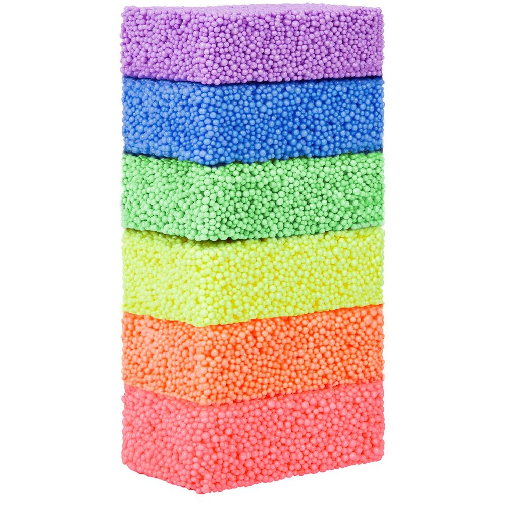MiKoom Floam 6 PCS Foam Clay Fun Foam for Toddlers Update Bright Colors Giant FoamBeads Play Kit for Kids, Classroom Educational Activity Toys Arts Crafts for Boys Girls