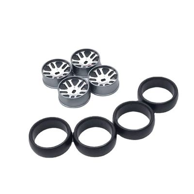 BAIJAC Compatible with WLtoys 284131K969 K989 Iw04m Mini-Q Mini-Z RC Car, Metal Upgrade Spare Parts, Modified Drift Wheels, A Set of Drift Tire Skins ( Color : Gray )