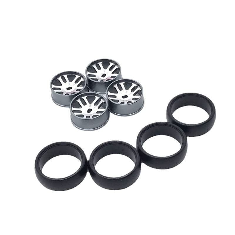 BAIJAC Compatible with WLtoys 284131K969 K989 Iw04m Mini-Q Mini-Z RC Car, Metal Upgrade Spare Parts, Modified Drift Wheels, A Set of Drift Tire Skins ( Color : Gray )