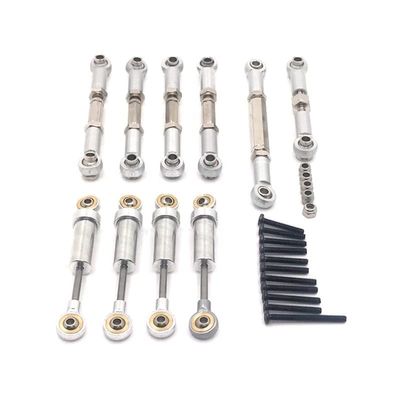 BAIJAC 1/24 Compatible with Xiaoqi FCX24 RC Car Metal Modification Parts, Upgrade Shock Absorber, Tie Rod, Steering Link kit (Color : Silver)