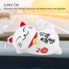 Car Accessories Lucky Cat , Solar Powered Adorable idle Lying Waving Beckoning Fortune Lucky Cat Car Accessories Powered by Solar Energy(#1) , Fortune Cat Lucky Waving Solar Welcoming Beckoning Car view 2