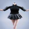 1/6 Scale Female Clothes,Female Combat Uniform Shirt Skirt Clothes Set for 12inch Soldier Action Figure Body Doll (E) view 4