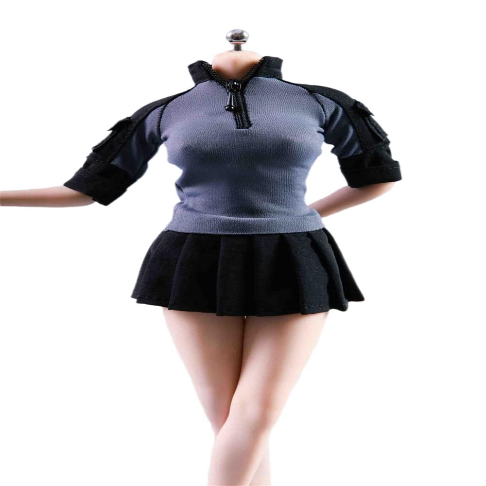 Fremego 1/6 Scale Female Clothes,Female Combat Uniform Shirt Skirt Clothes Set for 12inch Soldier Action Figure Body Doll (G)