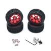 BAIJAC Compatible with WLtoys/ WPL Model/ MN Model/ LC /HL etc. RC Car Metal Upgrade Modified Parts Set of Wheels & Tires Multiple ( Color : Red ) view 1