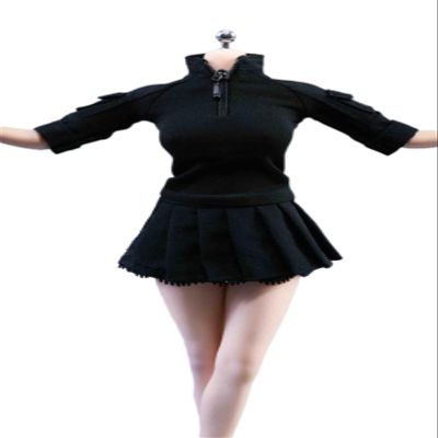 1/6 Scale Female Clothes,Female Combat Uniform Shirt Skirt Clothes Set for 12inch Soldier Action Figure Body Doll (F)