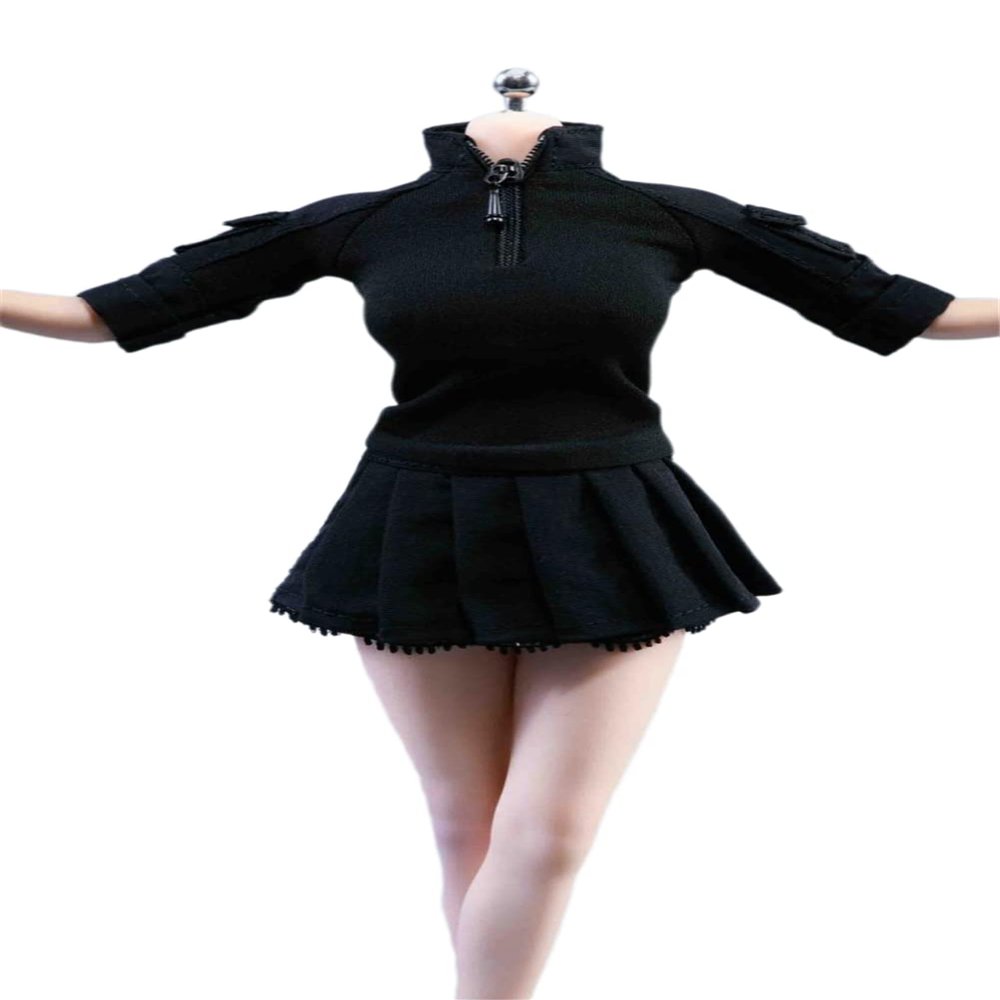 1/6 Scale Female Clothes,Female Combat Uniform Shirt Skirt Clothes Set for 12inch Soldier Action Figure Body Doll (F)