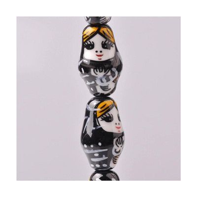 Habiba Nesting Dolls Nesting Dolls Russian Matryoshka Shape Patterns Ceramic Porcelain Loose Crafts Beads Lot DIY No Formaldehyde Stacking Dolls Educational