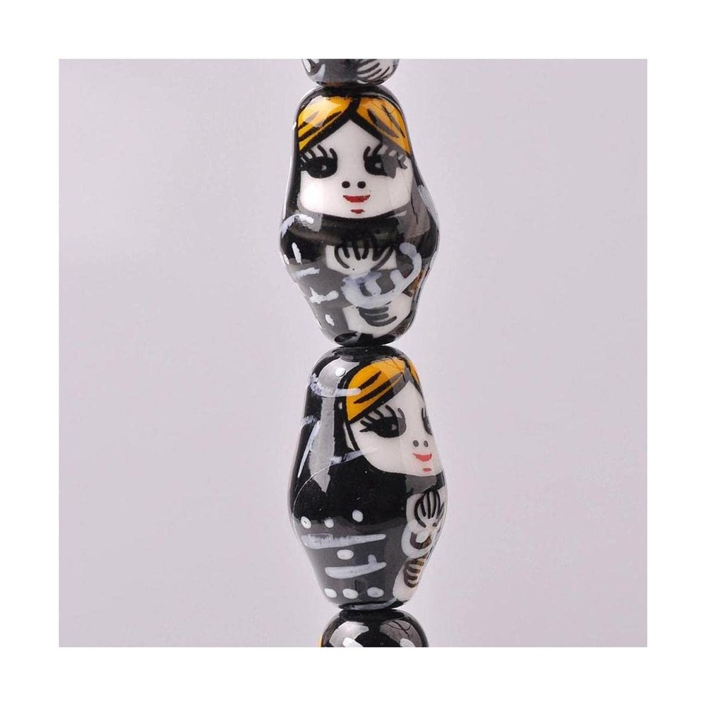 Habiba Nesting Dolls Nesting Dolls Russian Matryoshka Shape Patterns Ceramic Porcelain Loose Crafts Beads Lot DIY No Formaldehyde Stacking Dolls Educational