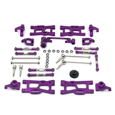 BAIJAC Compatible with WLtoys 124017 124016 124018 124019 144001 144002 RC Car General Metal Upgrade Parts, Modified 12-Piece Set, Equipped with Screws ( Color : Purple )