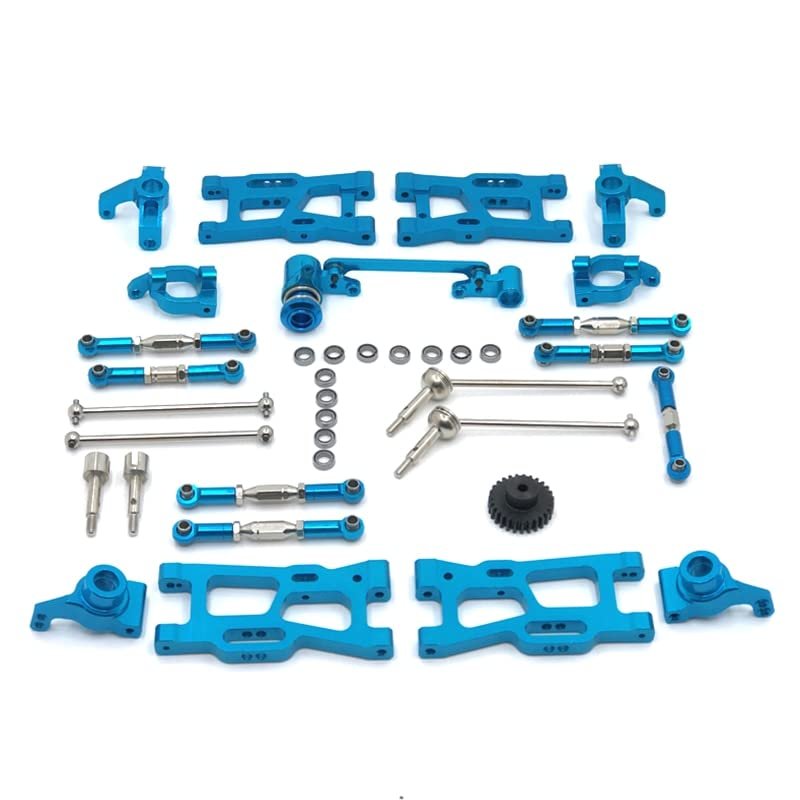 Compatible with WLtoys 124017 124016 124018 124019 144001 144002 RC Car General Metal Upgrade Parts, Modified 12-Piece Set, Equipped with Screws ( Color : Blue )