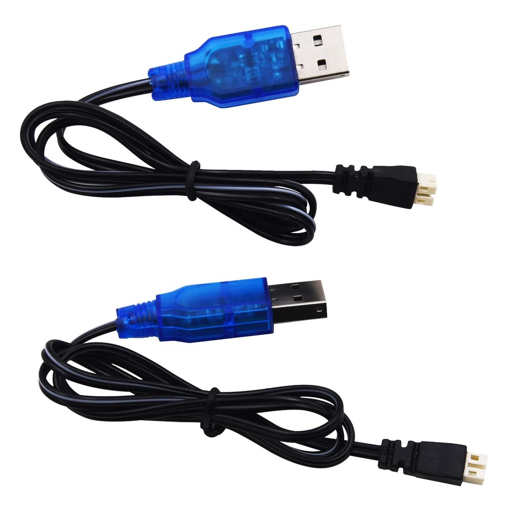 Blomiky 1S Lipo 3.7V-3.8V 0.5A USB Charge Cable with JST-PH2.0 Connector Plug Compatible with EMAX Small Hawk S or Free Style RC Drone / 3.7V Ph2.0 USB 2
