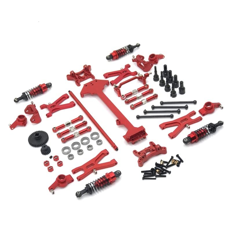 BAIJAC Suitable for WLtoys 1/18 A959 A949 A969 A979 K929 Remote Control Car Upgrade Parts, Metal Modification 19-Piece Set ( Color : Red )
