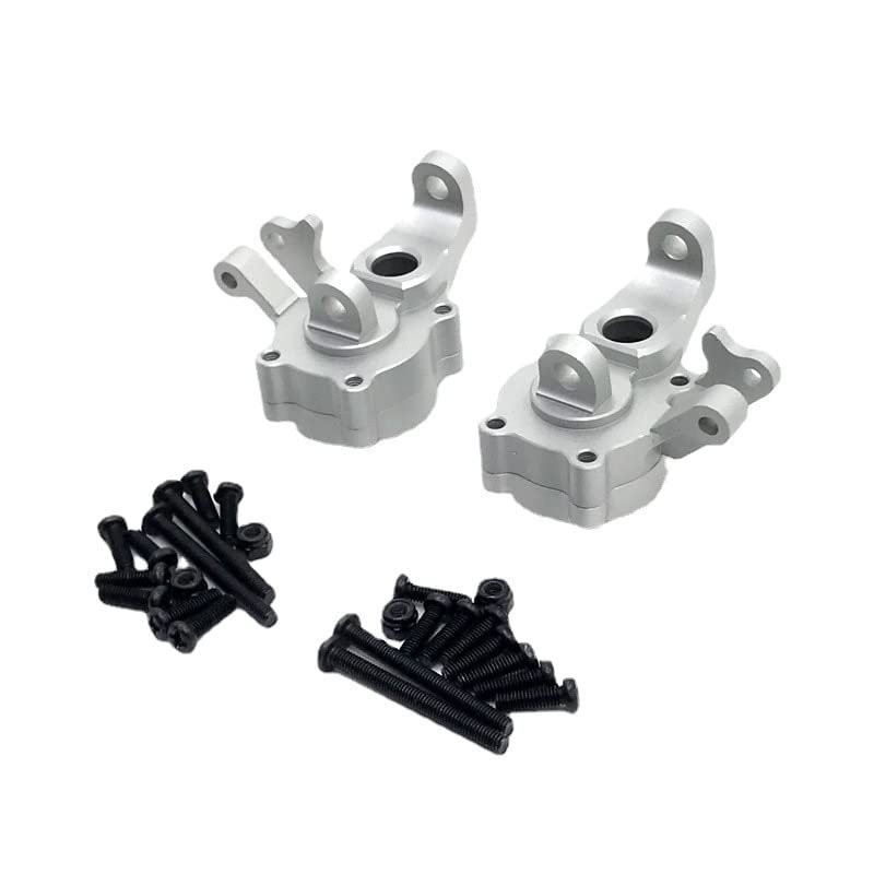 BAIJAC Compatible with YI Kong YK4102 4103 4082 Climbing RC Car Metal Upgrade Parts, A Pair of Front Steering Cups, Aluminum Alloy Modification Parts (Color : Silver)