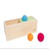 Leticia's Corner Montessori-Inspired Wooden Object Permanence Box, Sliding Top Box with Felt, Wooden and Knitted Balls, Imbucare Box, Ball Drop, Montessori Toy for Babies 6 Months and Older view 1