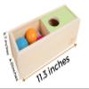 Leticia's Corner Montessori-Inspired Wooden Object Permanence Box, Sliding Top Box with Felt, Wooden and Knitted Balls, Imbucare Box, Ball Drop, Montessori Toy for Babies 6 Months and Older view 3