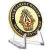 Acrylic Coin Display Stands, Challenge Coins Holders, Mini Easel Holders, Display Stand for Sports Cards, Casino Chips, Poker Guards, Greeting Cards, Challenge Medallions, AA Coins 1.4 Inch, 10 Packs view 2