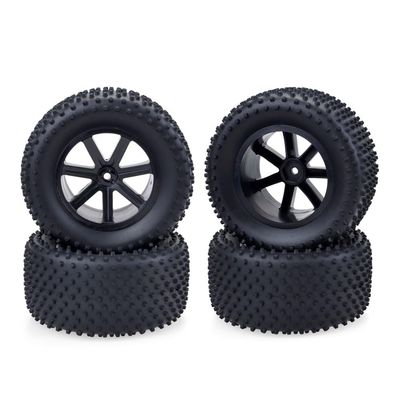 4PCS 110mm Small Nail Tires Wheels 12mm Hub Hex for 1/10 ZD Racing Tamiya DHK 8135 Wltoys RC Desert Buggy Short Course Truck Car ( Color : Black )