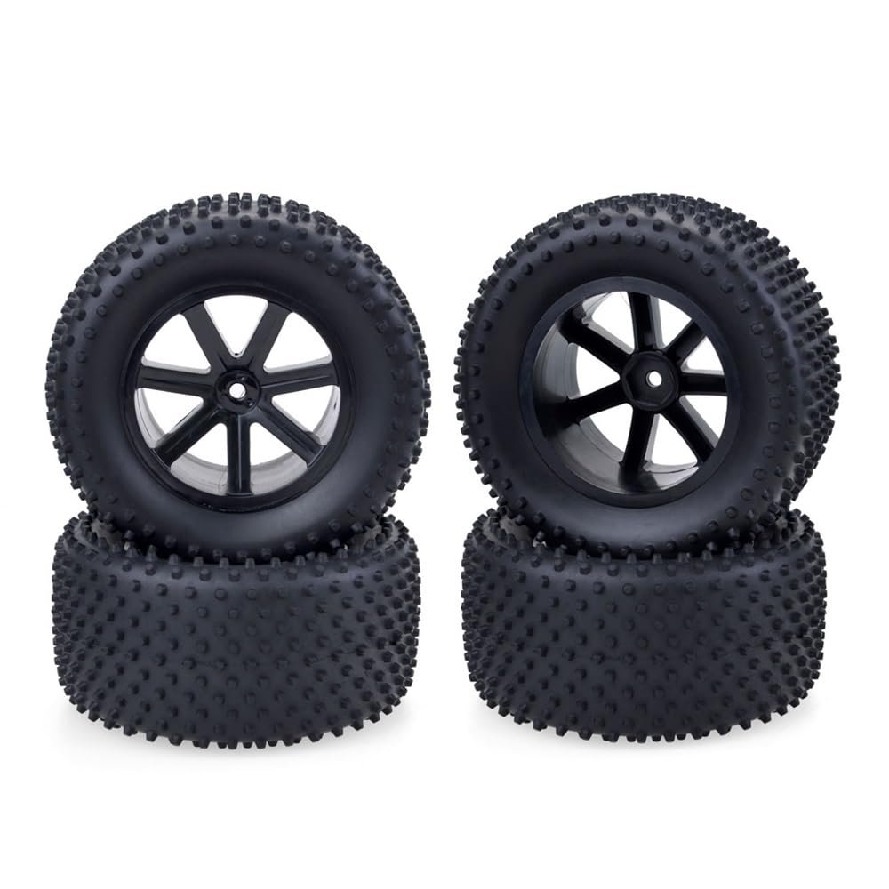 4PCS 110mm Small Nail Tires Wheels 12mm Hub Hex for 1/10 ZD Racing Tamiya DHK 8135 Wltoys RC Desert Buggy Short Course Truck Car ( Color : Black )