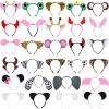 28 Pieces Safari Animal Headbands with Ears, Horns, and Hoops - Jungle Theme Birthday Photo Props for Kids and Adults view 1