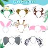 28 Pieces Safari Animal Headbands with Ears, Horns, and Hoops - Jungle Theme Birthday Photo Props for Kids and Adults view 2