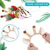 28 Pieces Safari Animal Headbands with Ears, Horns, and Hoops - Jungle Theme Birthday Photo Props for Kids and Adults view 4