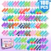 100 PCS Mini Pop Fidget Toys Pack Party Favors, Easter Silicone Squeeze Pop Bubble Fidget Bulk Sensory Toys, Pop Keychain Bubble Toy Party Bag Fillers for Kids, Wrap Pop Toy view 1