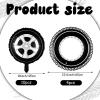 14 Pcs Car Decorations Racing Cars Birthday Party Supplies 4 Tire Tube Swim Ring Inflatable Tire Floats for Pool with 10 Balloons 18 Inch Race Balloons for Birthday Party (Wheel Style) view 3