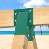 BeneLabel A-Frame Middle Swing Set Brackets, Heavy Duty Steel Swing Set Hardware with Mounting Hardware, DIY Swing Set Bracket Swing Set Kit for 2 (4x4) Legs & 1 (4x6) Beam, Green view 3