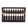 MWNAGO Chinese Abacus with Vintage Leather Box,Classic Wooden Abacus 9 Column Bead Arithmetic Abacus with Classic Calculator Counting Gifts Collectibles Abacus Gift for Adults view 3