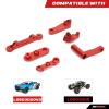 RCAWD Aluminum Servo Mount for 1/10 Losi Rock Rey, Losi Baja Rey Upgrades, Steering Servo Set Parts for # LOS231008 Red view 2
