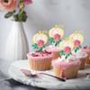 24 PCS Pumpkin Cupcake Toppers Glitter Fall Theme Leaves 3D Flower Pumpkin Cupcake Picks Thanksgiving Halloween Cake Decorations for Pumpkin Theme Baby Shower Birthday Party White view 4