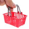 Kisangel 20Pcs Mini Plastic Shopping Baskets, Dollhouse Kids Grocery Basket with Handles Picnic Cart for Kitchen Pretend Toys, Red view 3