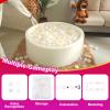 Realhaha Ball Pit Balls 100 PCS, Star Shapes for Babies Kids Playpen Plastic Balls for Babies Ball Pool Puppy Playballs, Beige White Clear view 2