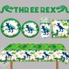 BIGKEOKI 3pcs Dinosaur Party Tablecloth Dinosaur Birthday Table Cover T-Rex Dinosaur Party Supplies Decorations Dino 1st 2nd 3rd 10th Birthday Table Cloth for Boys-86.6 * 51.2in view 3