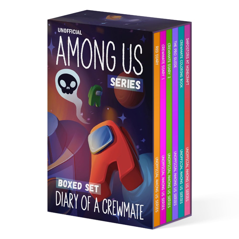 Kid-Fi Media Among Us Inspired Boxed Set - 5 Adventure Stories for Kids, Young Gaming Fans (Plus Bonus Coloring Book) - Unofficial & Independent, Gift for Children, Gamer Boys & Girls