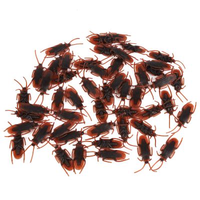 100PCS Fake Cockroach Toy, Prank Fake Roaches, Novelty Plastic Cockroach Toys Look Real, Scary gogga Plastic insect  for Halloween, Party Decoration, April Fool's Day, Prank Fake Roaches